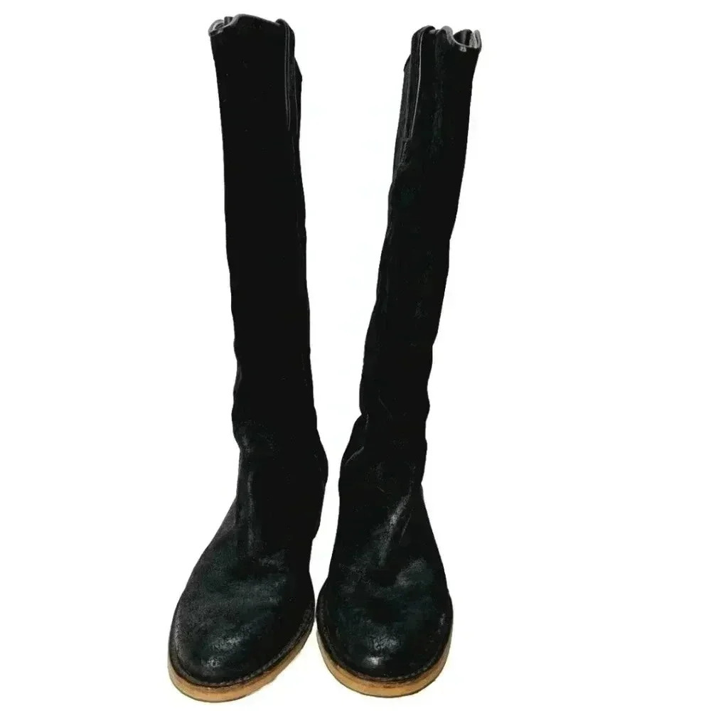Bronx Leather Knee High Boots Black EU 36 US 6 Minimalist Riding Boots Portugal - Picture 3 of 12